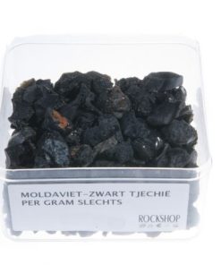 Zwarte Moldaviet (Tektiet) afkomstig uit de mijnen in Tjechië (per gram)